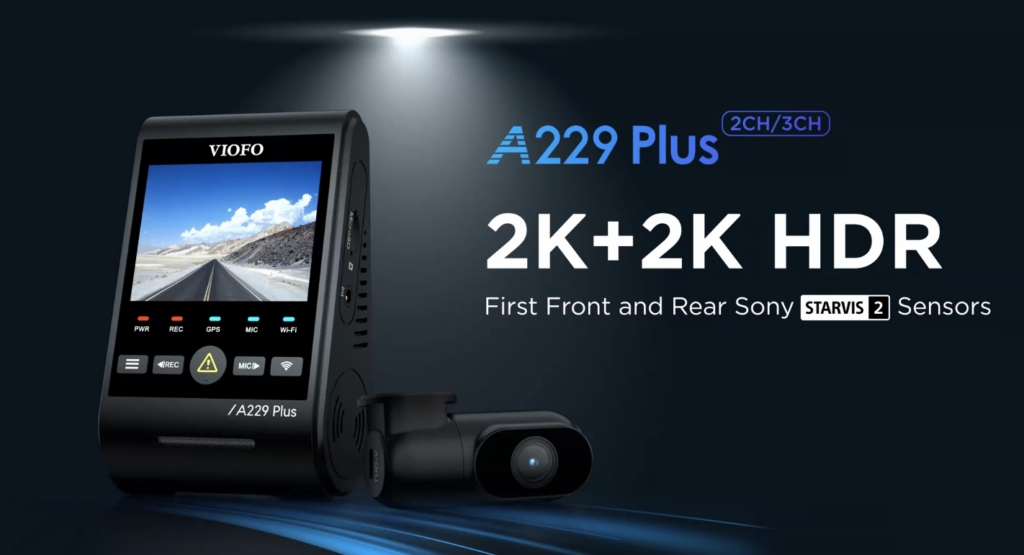 VIOFO A229 Plus Dash Cam Front and Rear, Dual STARVIS 2